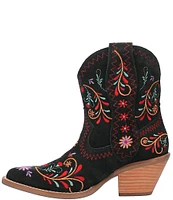 Dingo Sugar Bug Suede Floral Embroidered Western Booties