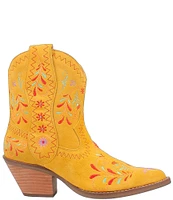 Dingo Sugar Bug Suede Floral Embroidered Western Booties