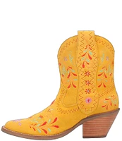 Dingo Sugar Bug Suede Floral Embroidered Western Booties