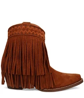 Dingo Tapadero Suede Fringe Western Booties