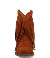 Dingo Tapadero Suede Fringe Western Booties