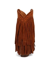 Dingo Tapadero Suede Fringe Western Booties