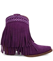 Dingo Tapadero Suede Fringe Western Booties