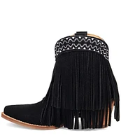 Dingo Tapadero Suede Fringe Western Booties