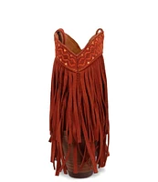 Dingo Tapadero Suede Fringe Western Booties