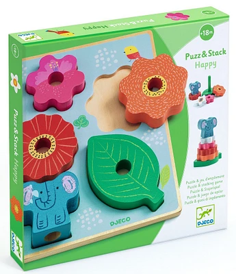 Djeco Puzz and Stack Happy Wooden Puzzle