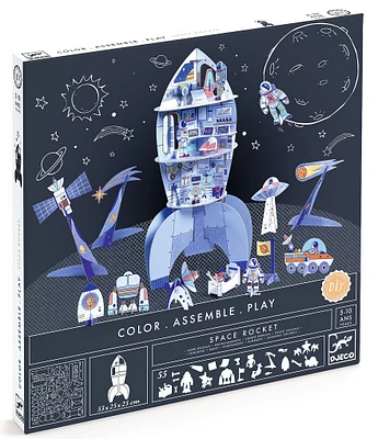 Djeco Space Rocket Color. Assemble. Play. DIY Craft Kit