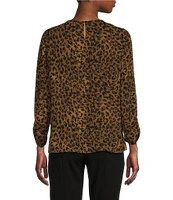 DKNY by Donna Karan Animal Print Seersucker 3/4 Sleeve Blouse