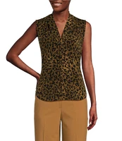 DKNY by Donna Karan Animal Print Sleeveless V-Neck Cami