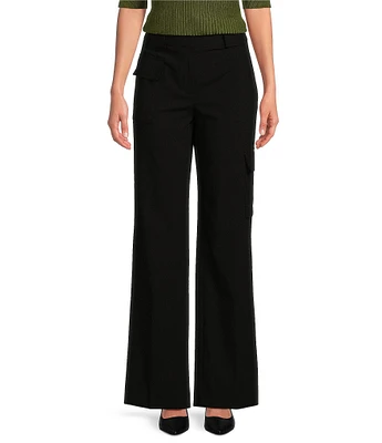 DKNY by Donna Karan Asymmetrical Pocketed Cargo Pants