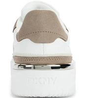 DKNY by Donna Karan Bethan Leather Lace Up Platform Sneakers