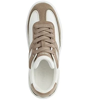 DKNY by Donna Karan Bethan Leather Lace Up Platform Sneakers