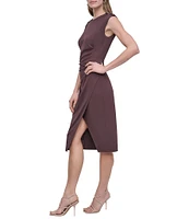 DKNY by Donna Karan Cap Sleeve Front Slit Sheath Dress