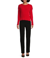 DKNY by Donna Karan Chenille Crew Neck Long Sleeve Sweater