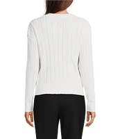 DKNY by Donna Karan Chenille Crew Neck Long Sleeve Sweater