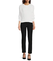 DKNY by Donna Karan Chenille Crew Neck Long Sleeve Sweater