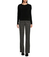 DKNY by Donna Karan Chenille Crew Neck Long Sleeve Sweater