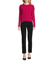 DKNY by Donna Karan Chenille Crew Neck Long Sleeve Sweater