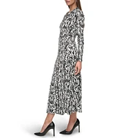 DKNY by Donna Karan Collared V-Neck 3/4 Sleeve Midi Shirt Dress