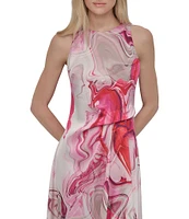 DKNY by Donna Karan Crew Neck Sleeveless Midi Dress