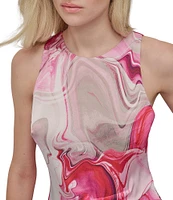 DKNY by Donna Karan Crew Neck Sleeveless Midi Dress