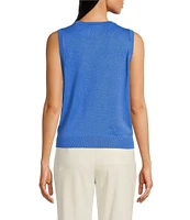 DKNY by Donna Karan Crew Neck Sleeveless Mix Media Top