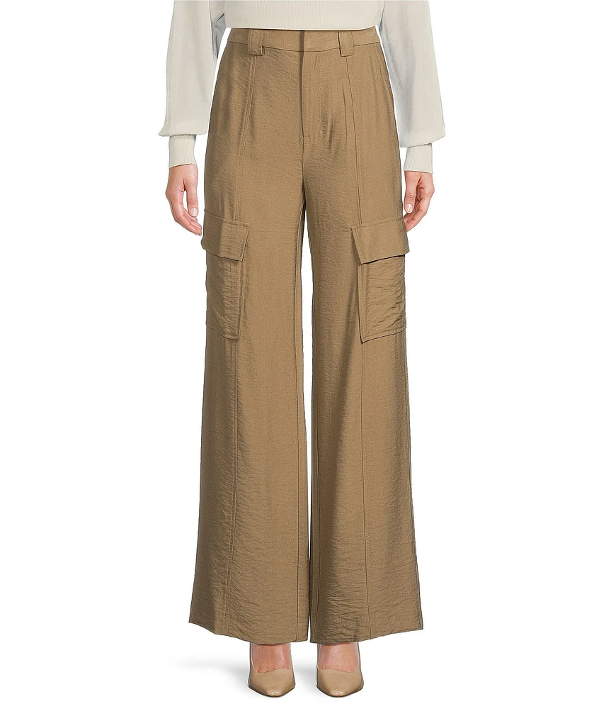 DKNY by Donna Karan Crinkle Cargo-Pocket Straight Leg Trouser