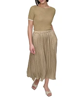 DKNY by Donna Karan Crushed Crease Midi Skirt