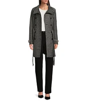 DKNY by Donna Karan Double Breasted Waterproof Long Sleeve Coat