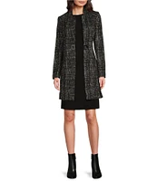 DKNY by Donna Karan Jacquard Knit Novelty DD Open-Front Long Sleeve Topper