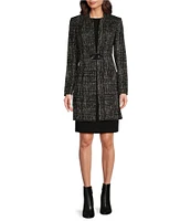 DKNY by Donna Karan Jacquard Knit Novelty DD Open-Front Long Sleeve Topper