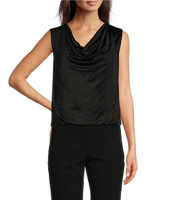 DKNY by Donna Karan Jersey Knit Draped V-Neck Sleeveless Top