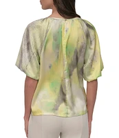 DKNY by Donna Karan Keyhole Puff Sleeve Top
