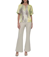 DKNY by Donna Karan Keyhole Puff Sleeve Top