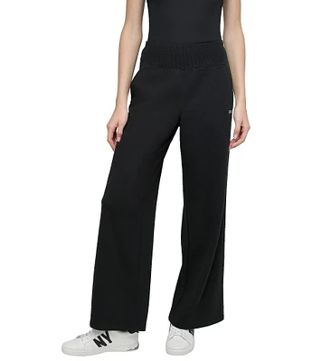 DKNY by Donna Karan Metallic Bubble Logo Wide Leg Pull-On Pants