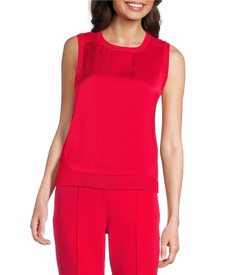 DKNY By Donna Karan Mix Media Sleeveless Top