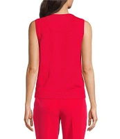 DKNY By Donna Karan Mix Media Sleeveless Top