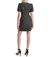 DKNY by Donna Karan Petite Size Round Neck Short Sleeve Fit and Flare Dress