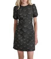 DKNY by Donna Karan Petite Size Round Neck Short Sleeve Fit and Flare Dress