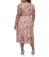 DKNY by Donna Karan Plus Size Printed Wrap Dress