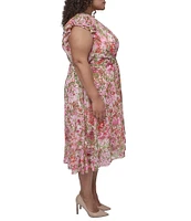 DKNY by Donna Karan Plus Size Printed Wrap Dress