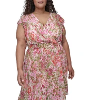 DKNY by Donna Karan Plus Size Printed Wrap Dress