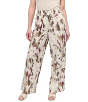 DKNY by Donna Karan Printed Linen Blend Pull On Pants