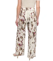 DKNY by Donna Karan Printed Linen Blend Pull On Pants
