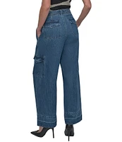 DKNY by Donna Karan Released Hem Wide Leg Cargo Jeans