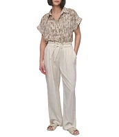 DKNY by Donna Karan Rope Tie Front Wide Leg Pants