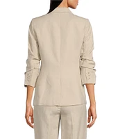 DKNY by Donna Karan Ruched Sleeve One-Button Blazer