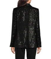 DKNY by Donna Karan Sequin Jersey Knit Open Lapel Blazer