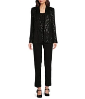 DKNY by Donna Karan Sequin Jersey Knit Open Lapel Blazer