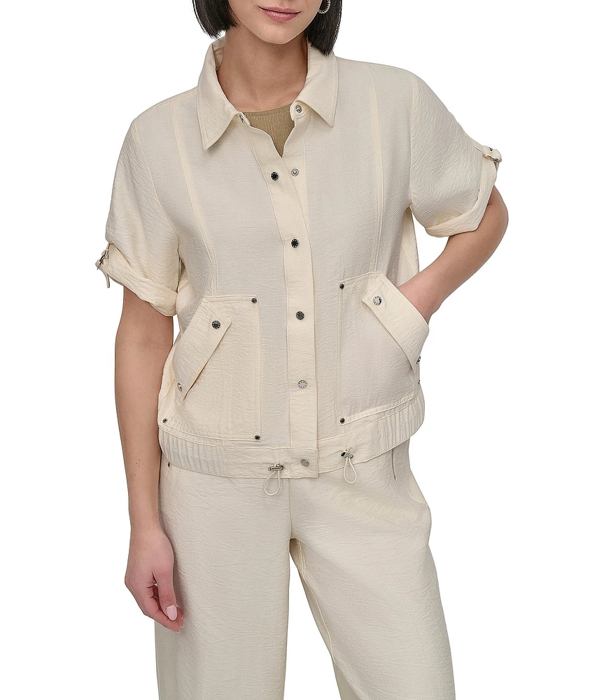 DKNY by Donna Karan Short Sleeve Utility Jacket